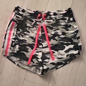 Lot of 3 - Bobbie Brooks Sleep Shorts - Camouflage + Red White Blue - Size M + L